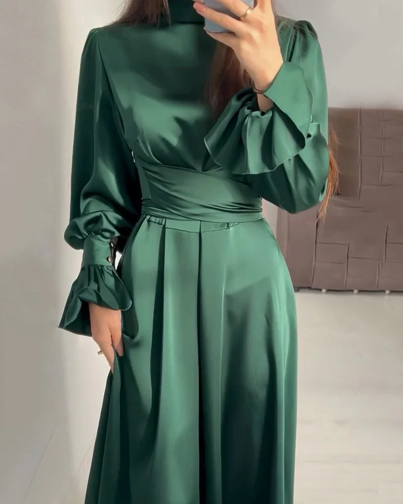 Frost - Elegant Satin Maxi Dress