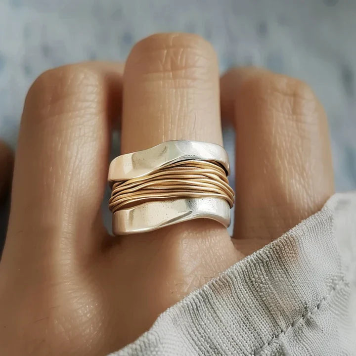 Ring made of silver wire plated in gold