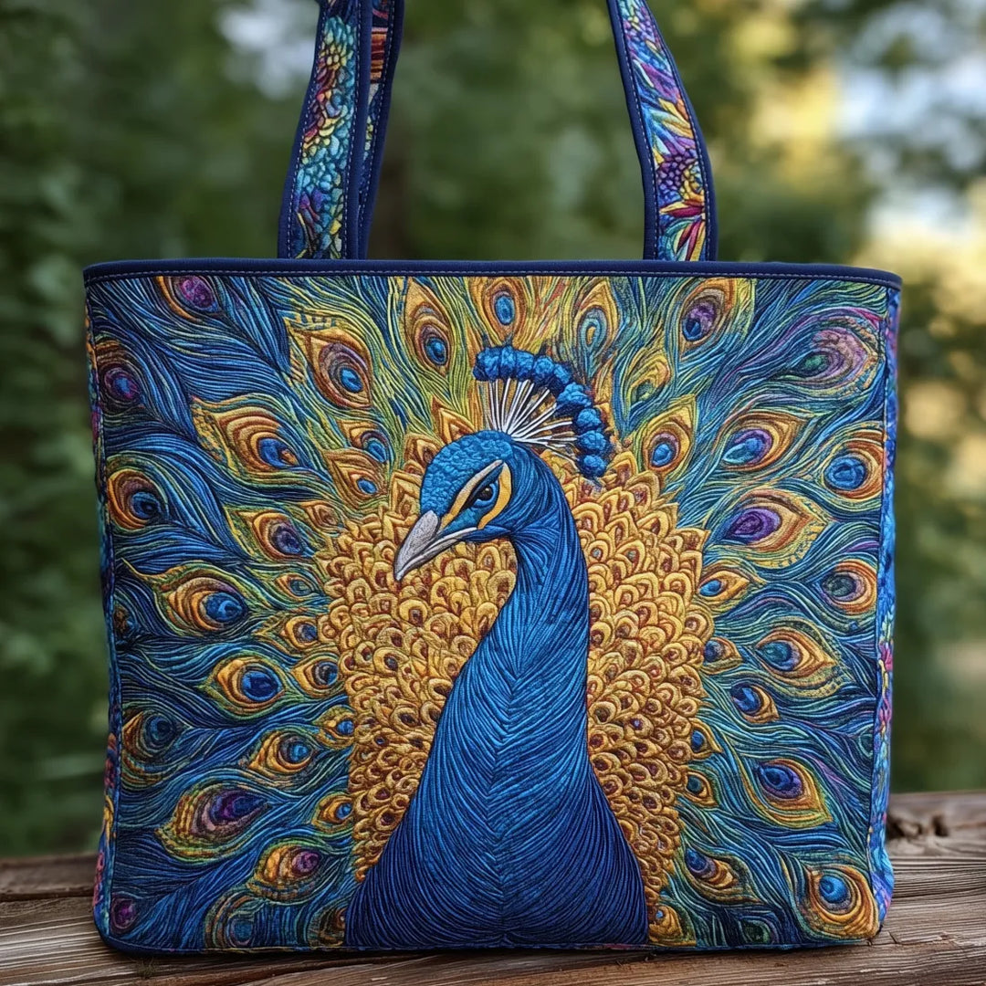 Quilted Tote - Royal Peacock