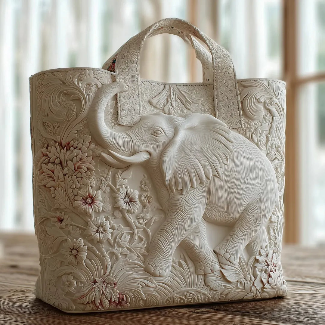 Quilted Tote - Elephant