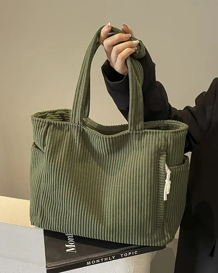 Sienna | Spacious and Striking — Leather Tote with Cord Detail