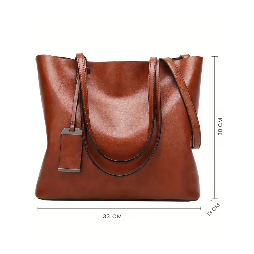 Mira | Laptop bag, hands-free — Spacious Leather Tote