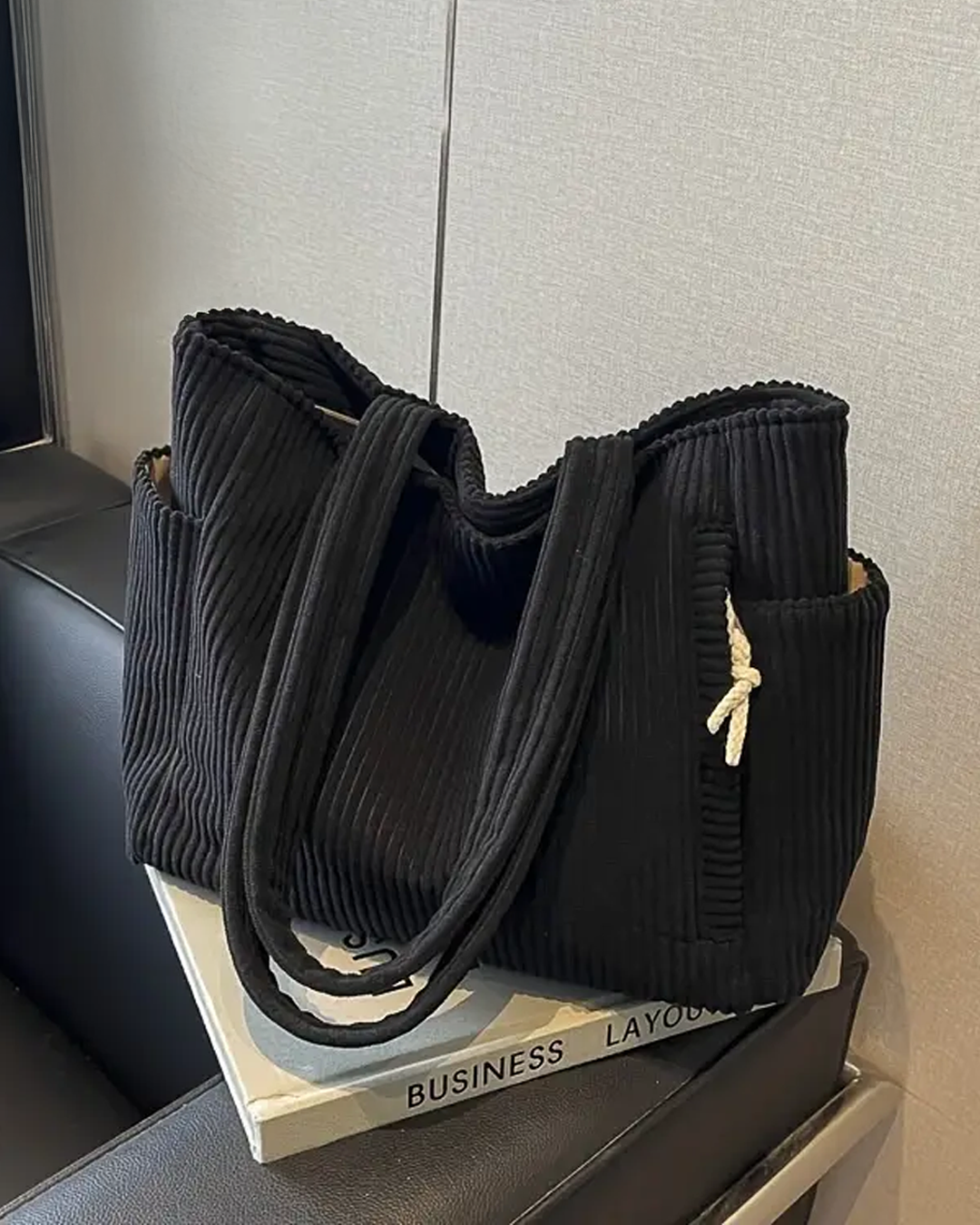 Sienna | Spacious and Striking — Leather Tote with Cord Detail