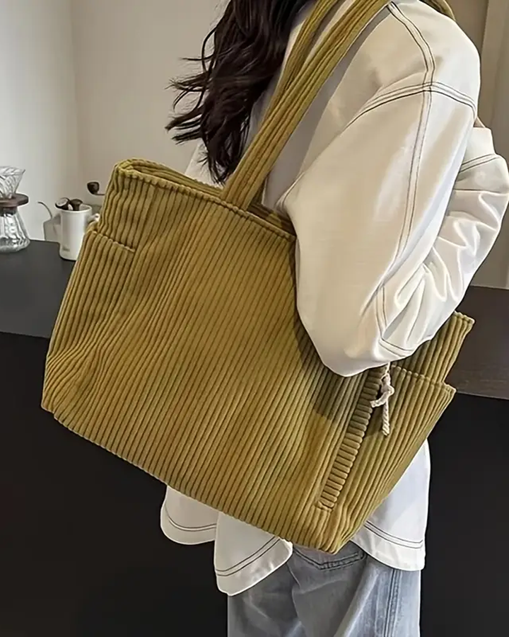Sienna | Spacious and Striking — Leather Tote with Cord Detail