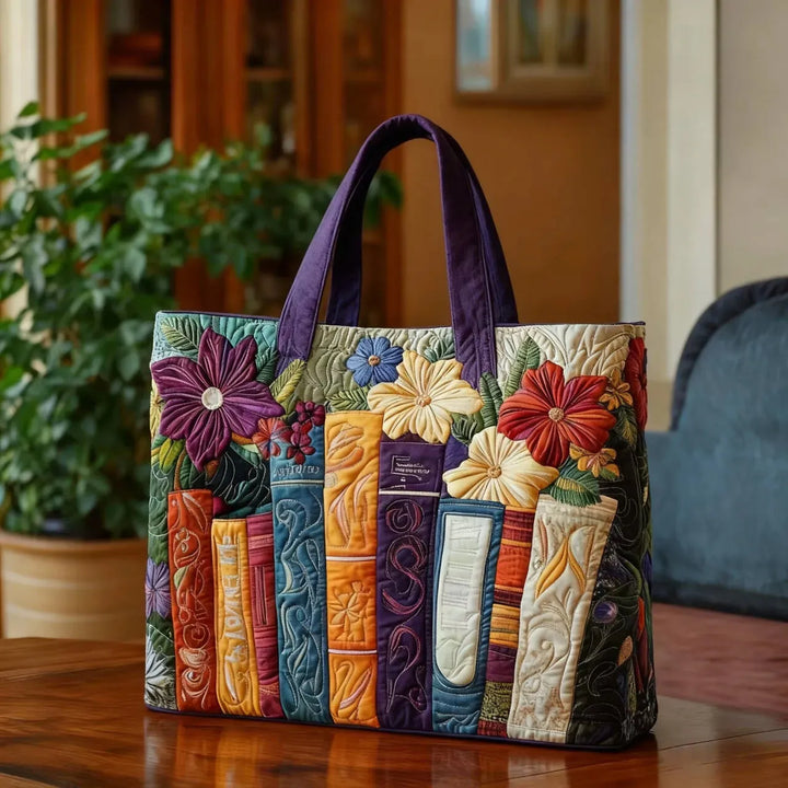 Quilted Tote - Book Lovers