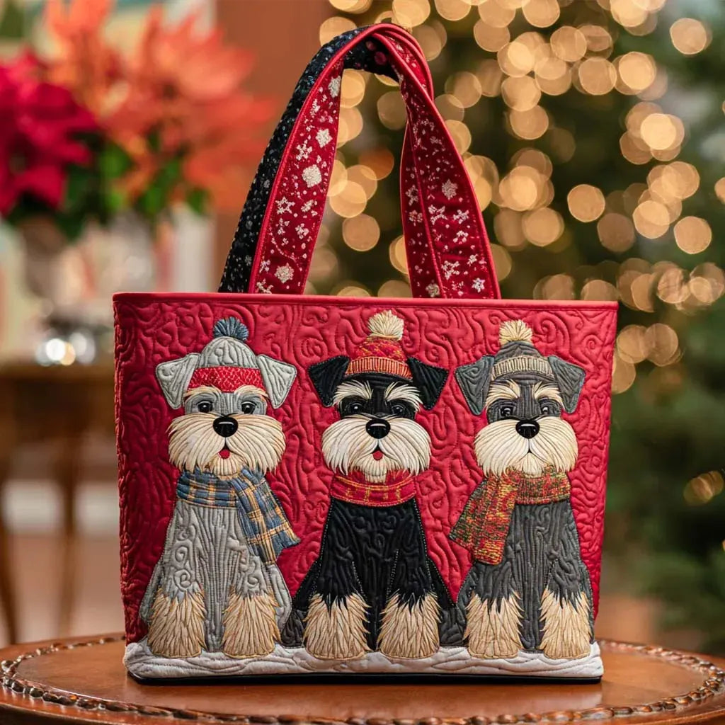 Quilted Tote - Trio of Schnauzers