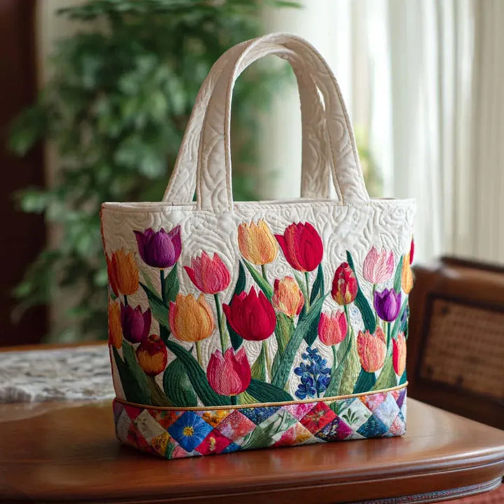 Quilted Tote - Tulip Garden