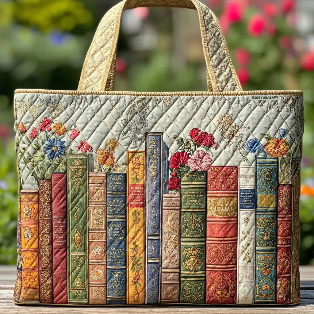Quilted Tote - Enchanted Library