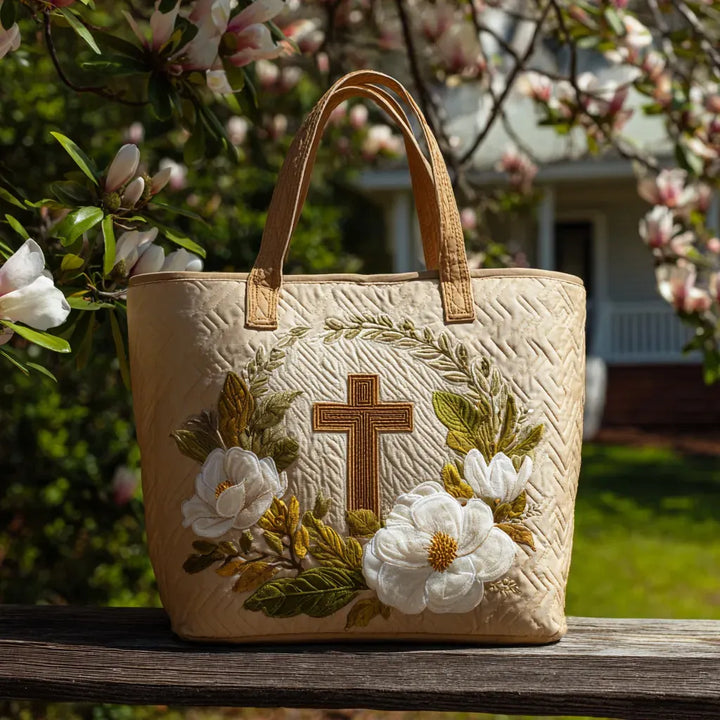 Quilted Tote- Sacred Cross