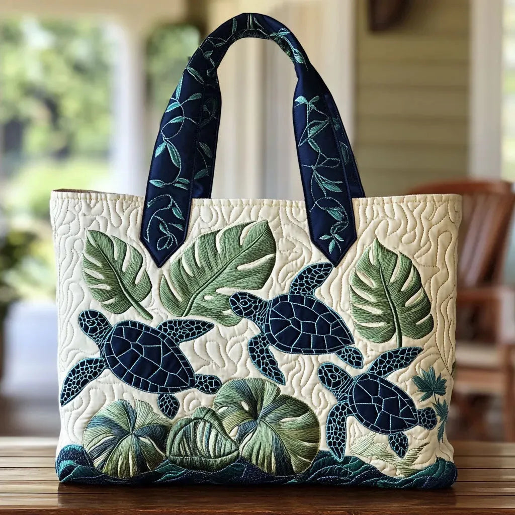 Quilted Tote - Grace of the Sea Turtle