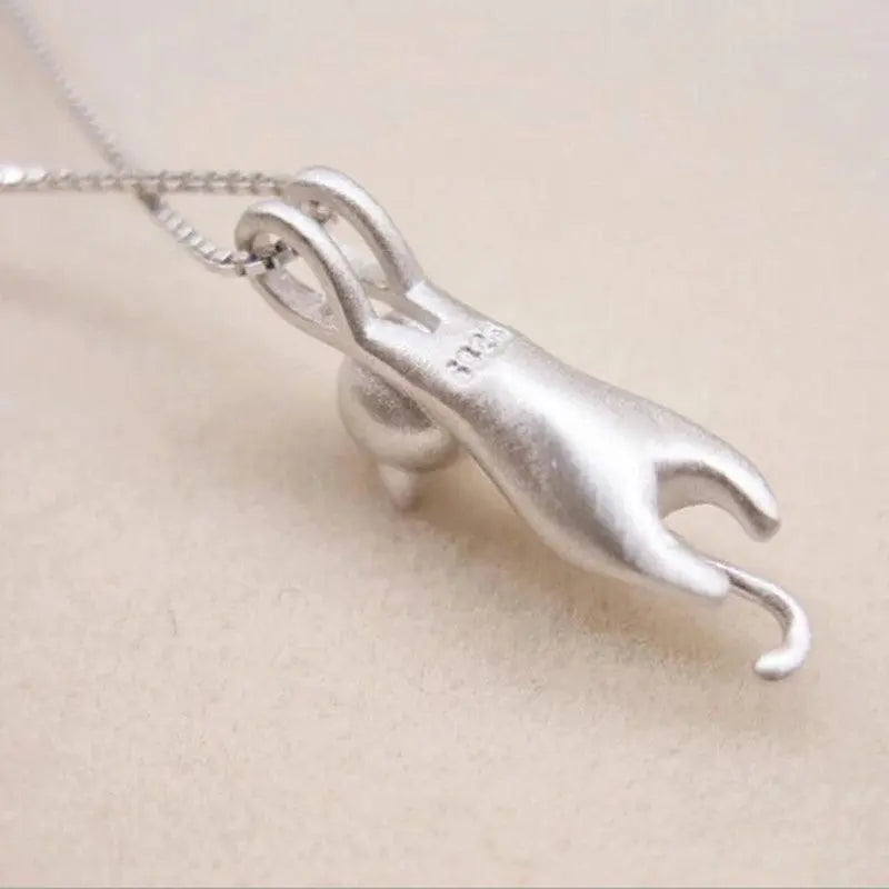 Joyful Necklace with a Silver Kitten 925
