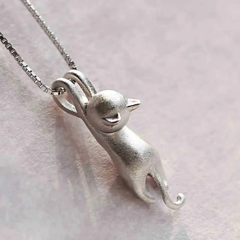 Joyful Necklace with a Silver Kitten 925