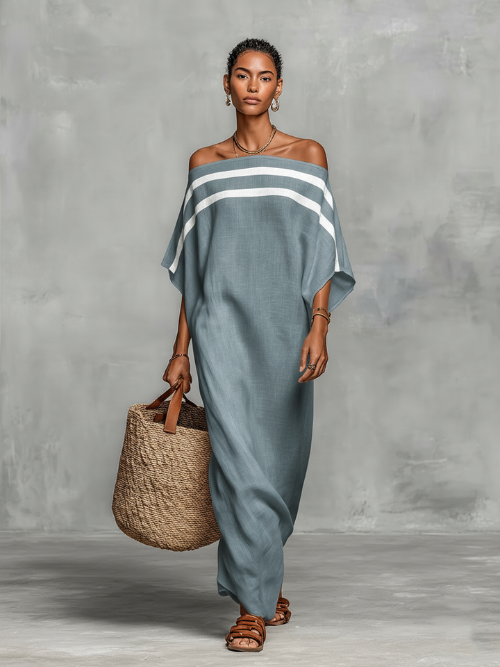 Sophie | Linen Off-Shoulder Maxi Dress