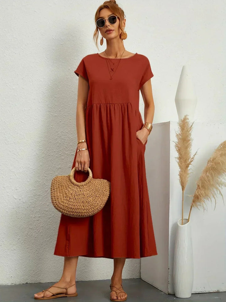 HEIKE | FLOWING MIDI DRESS OF TIMELESS ELEGANCE