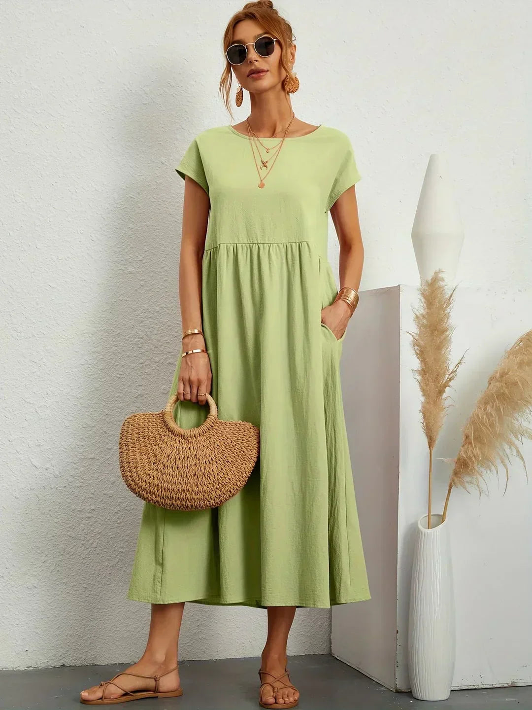 HEIKE | FLOWING MIDI DRESS OF TIMELESS ELEGANCE