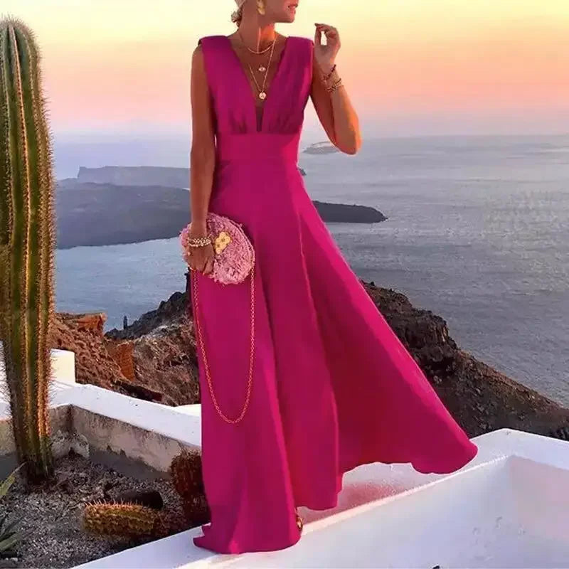 Lynor™ | Elegant Floral Sleeveless Dress in French Chic Style