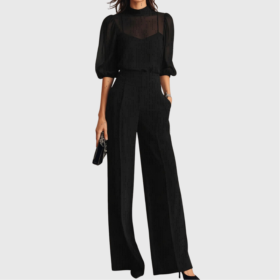 Elodie | Three-piece set consisting of a top and wide-leg trousers