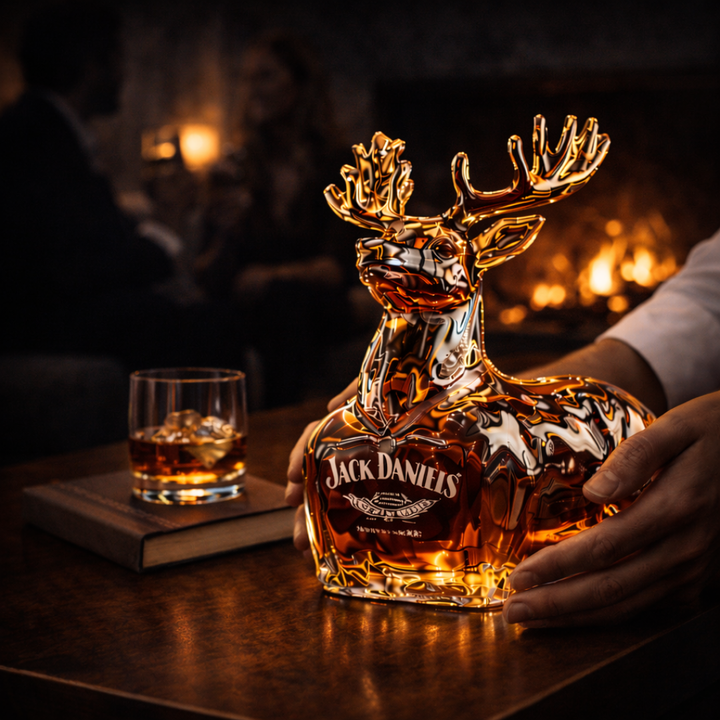 Jack Daniel's Whiskey Bottle - Reindeer Edition