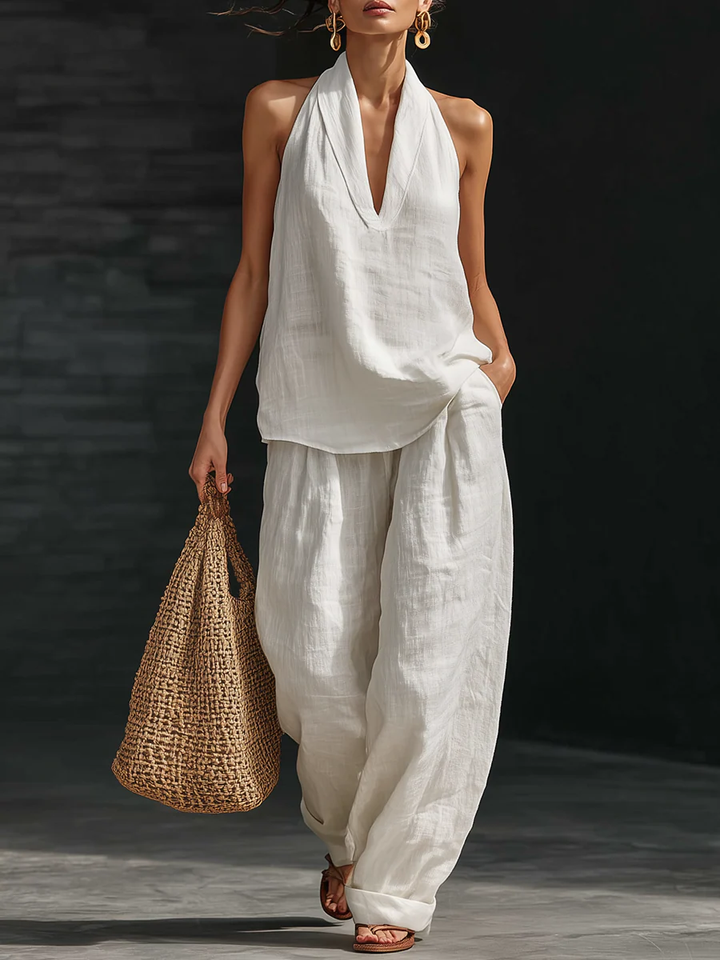 Zoë™ | Sleeveless Set with Wide Trousers