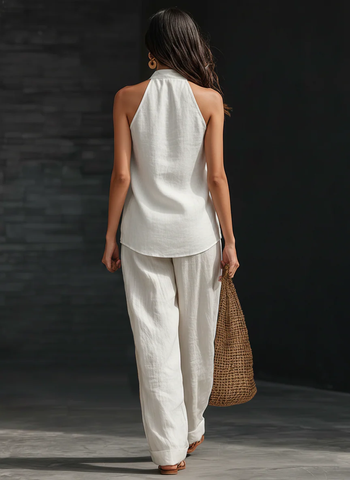 Zoë™ | Sleeveless Set with Wide Trousers