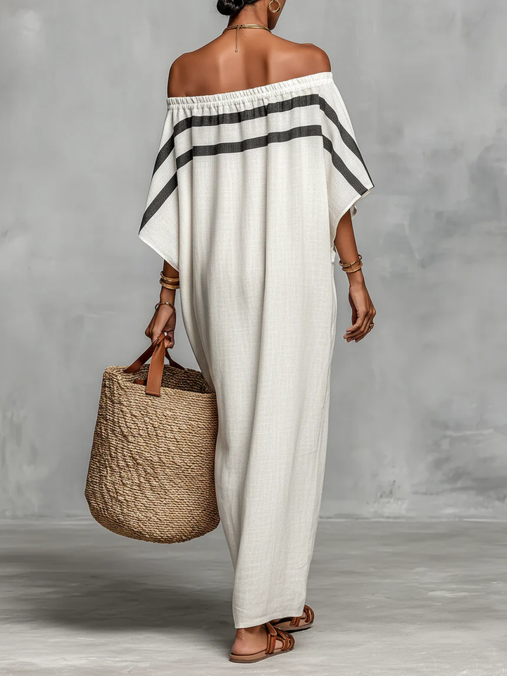 Aveline™ | Maxi dress with off-the-shoulder and batwing sleeves