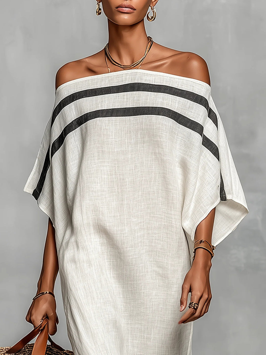 Aveline™ | Maxi dress with off-the-shoulder and batwing sleeves