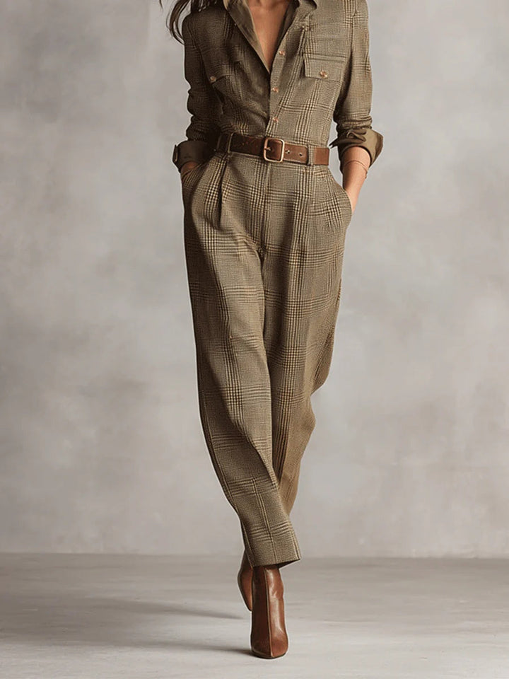 Anna™ | elegant jumpsuit in check pattern