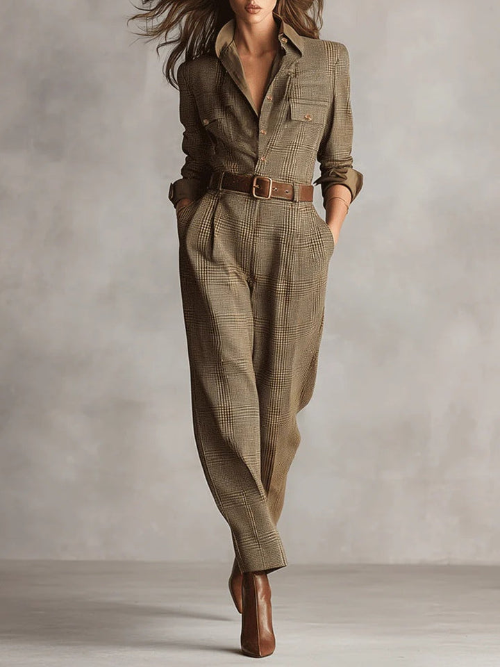 Anna™ | elegant jumpsuit in check pattern