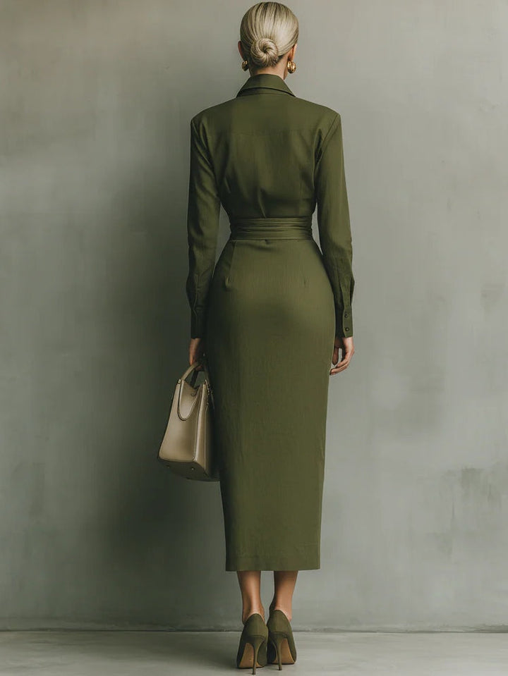 Noëlle™ | Maxi Dress in Olive Green