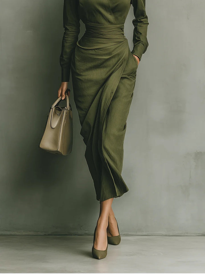 Noëlle™ | Maxi Dress in Olive Green