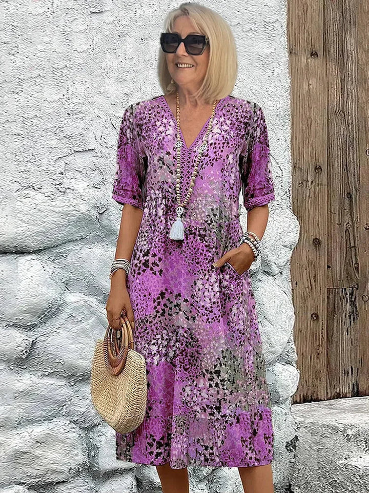 Dorina | V-Neck Dress with Print
