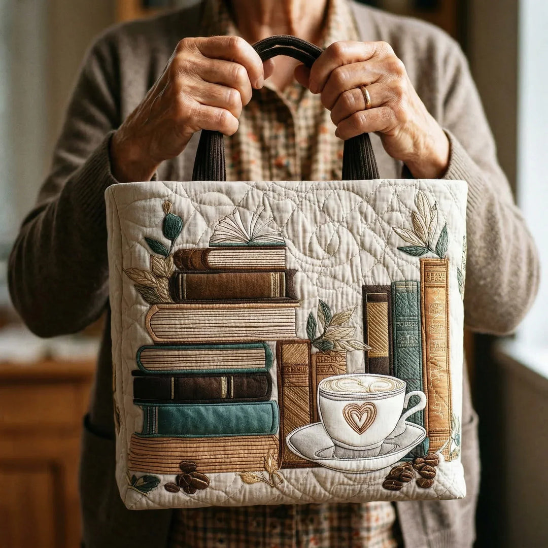 Quilted Tote - Coffee Chapter
