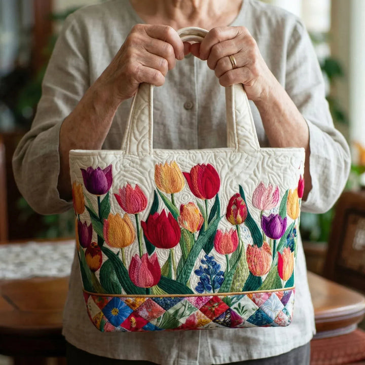 Quilted Tote - Tulip Garden