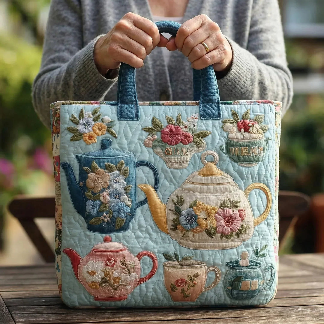 Quilted Tote - Floral Pattern
