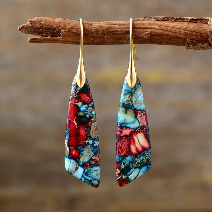 Earrings with Colourful Stones